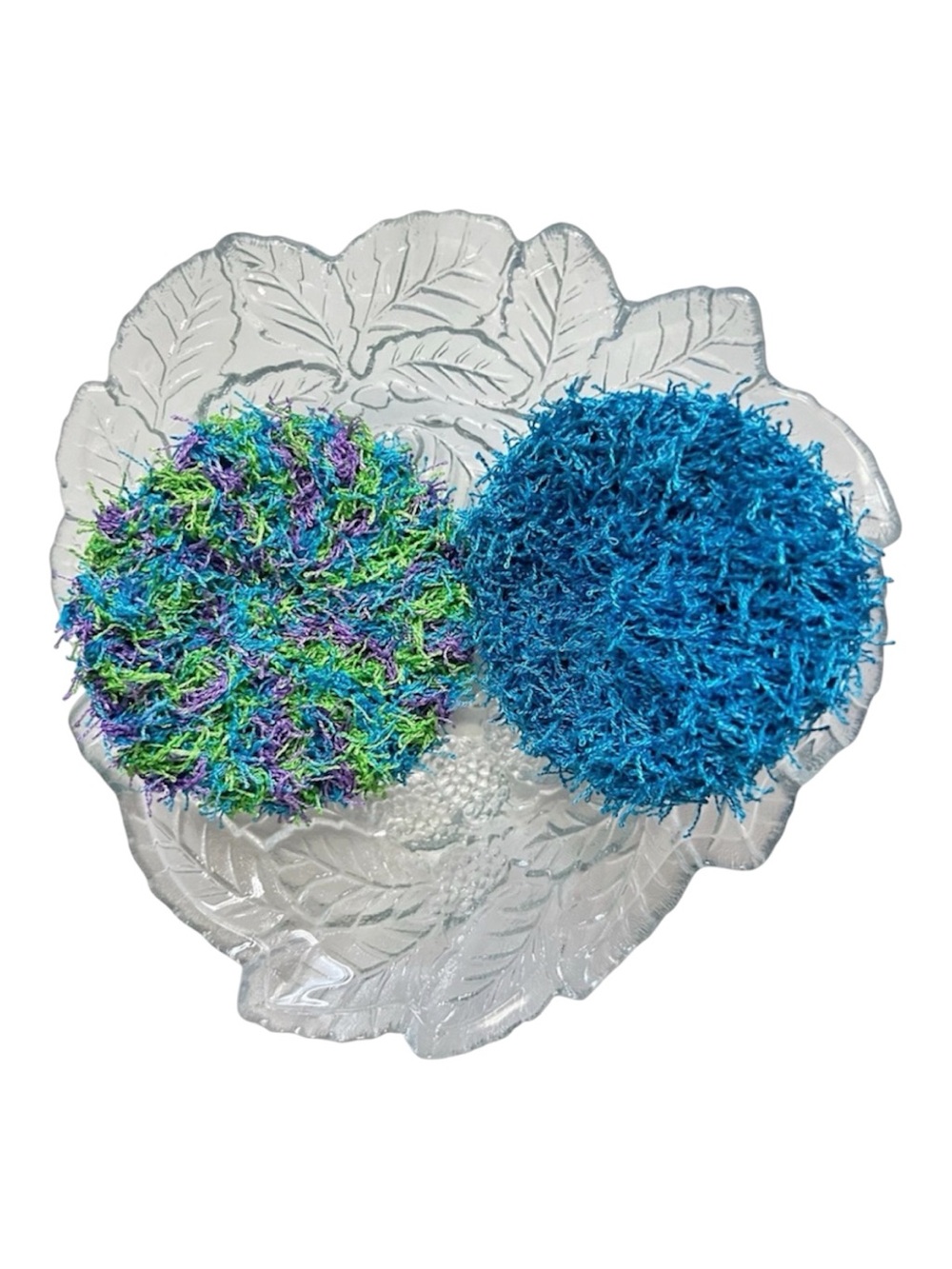 Hand Crafted Colorful Reusable Crochet Polyester Spa Exfoliating Scrubbing Pads